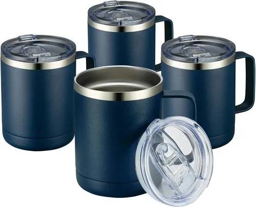 Vista 47 de MEWAY - Taza de café con asa, vaso térmico