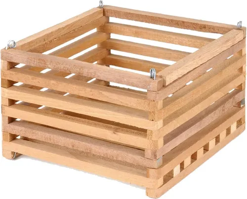 Vista 11 de Better-Gro - Cesta cuadrada de madera, 8 pulgadas Handcrafted natural wood basket with a classic, attractive square shape; provides excellent