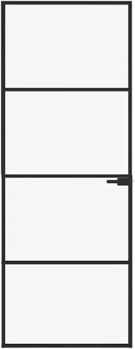 Vista 8 de vidaXL Puerta Interior Negro 29.9"x79.3" Vidrio Templado y Aluminio Delgado