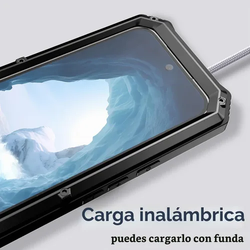 Vista 5 de Lunivop - Carcasa metálica resistente para Google Pixel 9 Pro XL, color negro