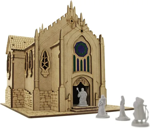 Vista 6 de Towerrex Temple D&D Terrain, edificios de fantasía de madera para miniaturas de 0.984 in, 1.260 in, 1.102 in, mazmorras y dragones, Pathfinder