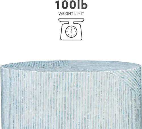 Vista 5 de Linon Home Decor Products Mesa de centro Kiro Blue Capiz