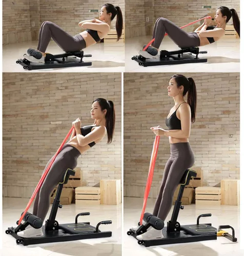 Vista 3 de Goplus Máquina de sentadillas profundas, 8 en 1 Sissy Squat Fitness Equipo funcional de entrenamiento de entrenamiento para sentarse y empujar hacia