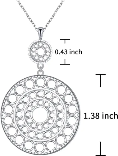 Vista 6 de Collar de cadena larga de plata esterlina S925 para mujer, collar con colgante de flecos, joyería de regalo