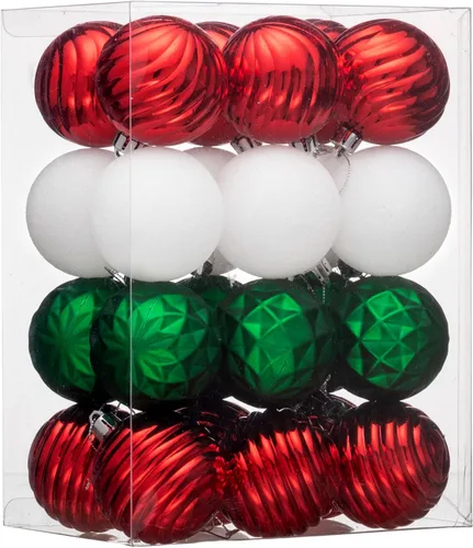 Vista 20 de Valery Madelyn Juego de adornos de Navidad para árbol de Navidad, 24 unidades, adornos de bolas negras inastillables, adorno colgante de 2.36
