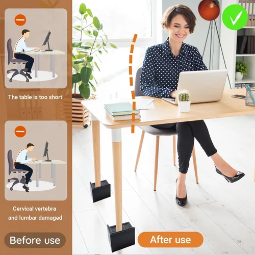 Vista 4 de Elevadores de cama de gran tamaño, elevadores de muebles King, bloques de elevación de 5 pulgadas para cama, sofá, escritorio, sofá, mesa
