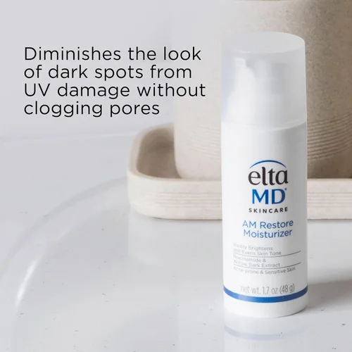 Vista 4 de EltaMD Crema Hidratante Facial AM Restore para Mujeres y Hombres, Crema Facial Hidratante Ligera, Hecha con Niacinamida y Ácido Hialurónico, Bomba