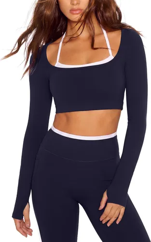 Vista 9 de SUUKSESS Conjuntos de entrenamiento en capas para mujer con bolsillos Negro