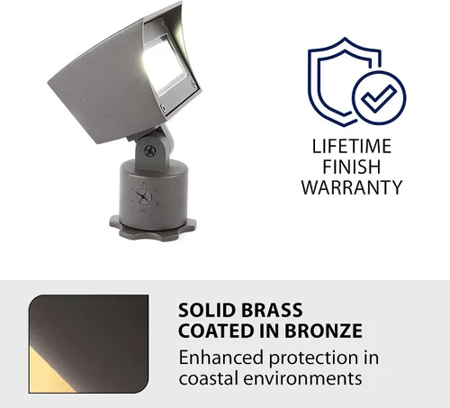 Vista 5 de WAC Iluminación de paisaje, luz de lavado de pared LED de 120 V voltaje de línea con control de brillo integral 3000 K blanco cálido LED integrado