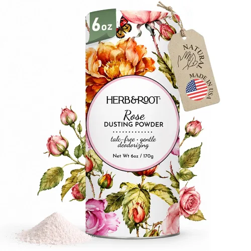 Vista 10 de Herb & Root Talc Free Body Dusting Powders. Rose, Vanila, Sandalwood, Lavender, Jasmine, and Gift Sets (Full Size, Jasmine)