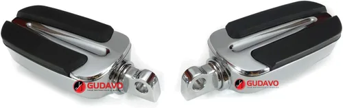 Vista 20 de Motocicleta cromo aluminio pie clavijas delantero pedal conductor clavijas con soportes para HONDA VF750 MAGNA 1996-2004 (G3I negro)