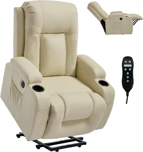 Vista 16 de Silla reclinable eléctrica con elevación Trustyue con calor y masaje, sillas elevadoras para asistencia al estar de pie, silla pequeña con elevación