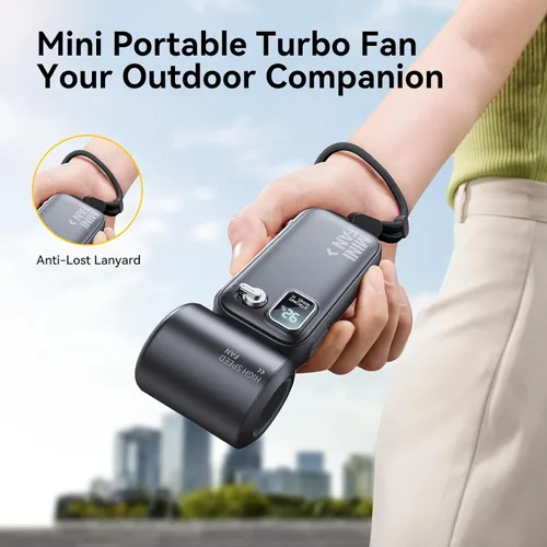 Vista 8 de KIMMOO Mini ventilador turbo portátil de mano, 100 velocidades, ultra potente 22237 RPM, pantalla LED, 3600 mAh recargable de mano, ventilador