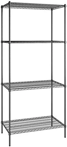 Vista 274 de Kit de 4 estantes de epoxi verde NSF de 21 x 72 pulgadas con postes de 86 pulgadas, estantería de almacenamiento resistente, kit de estantería