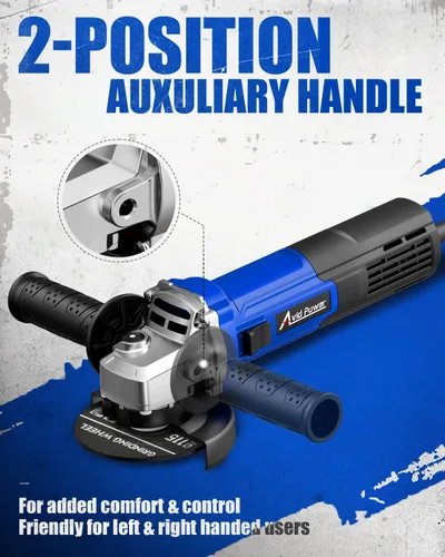 Vista 8 de AVID POWER Amoladora angular de 4-1/2 pulgadas, amoladora eléctrica de 750 W, 6.5 amperios, 11500 RPM, con muelas, mango auxiliar, llave