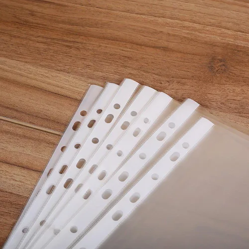 Vista 2 de Bolsillo perforado A4, protectores de hojas, 100 páginas, protectores de hojas transparentes para carpetas, protectores de páginas de plástico