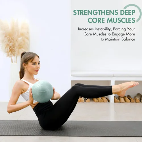 Vista 2 de Pelota de pilates de 9 pulgadas, pequeña pelota de ejercicio entre las rodillas para terapia física, pequeña yoga para pilates, yoga y entrenamiento