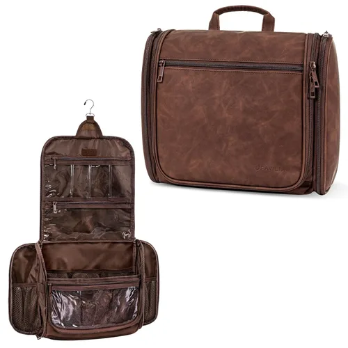 Vista 11 de PAVILIA Neceser colgante grande, bolsa de viaje para mujeres y hombres, organizador de cosméticos, bolsa de maquillaje resistente al agua
