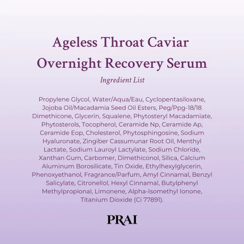 Vista 2 de PRAI Beauty Ageless - Suero de recuperación de caviar de garganta durante la noche para cuello sin edad al instante, suero reafirmante y tensor, 1.7