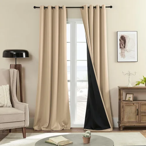 Vista 38 de Rutterllow - Cortinas 100% opacas, paneles de cortina con ojales, aislamiento térmico y bloqueo de luz para habitación y sala de estar