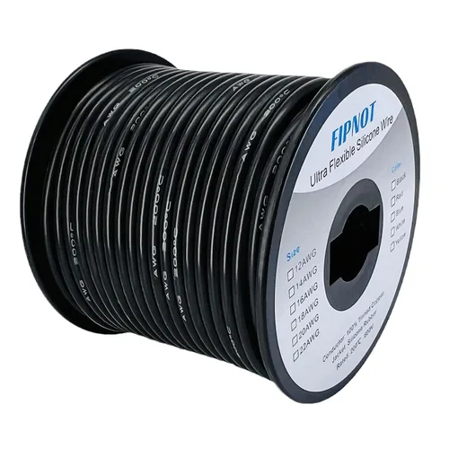 Vista 34 de Cable de 8 AWG Alambre Calibre 8 de Silicona - Carrete Negro de 25 pies, Alambre de Cobre Estañado Trenzado Extra Flexible 8AWG para Soldadura 200℃