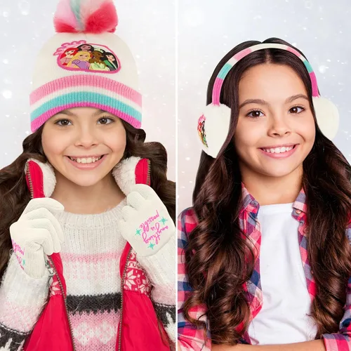 Vista 2 de Disney Conjunto de orejeras de invierno y guantes para niños princesa para edades de 4 a 7 años Princesa