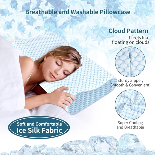 Vista 4 de Almohada cervical para aliviar el dolor de cuello, almohadas de espuma viscoelástica de contorno para dormir, almohada ergonómica ajustable