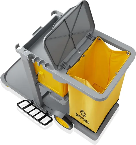 Vista 3 de Dryser Carrito de limpieza comercial con ruedas - Carrito de limpieza con gabinete con cerradura de llave