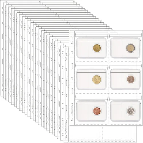 Vista 16 de 120 bolsillos de bolsillo para monedas, 2.480 x 2.638 in, colección de 12 bolsillos (2.480 in x 2.638 in cada bolsillo)
