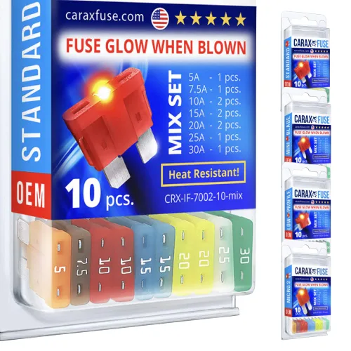 Vista 9 de CARAX Mini Micro Blade de perfil bajo ATT/LP-Mini - 10 piezas Kit surtido - Fusible Smart Auto Glow Fácil Identificación - Mezcla de 10 uds.