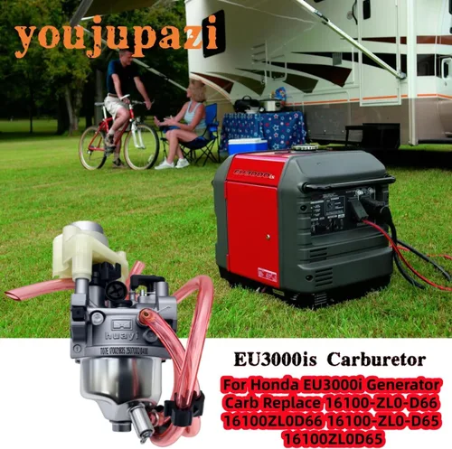 Vista 3 de EU3000is Carburador para Honda EU3000i Generador Carburador Reemplaza 16100-ZL0-D66 16100ZL0D66 16100-ZL0-D65 16100ZL0D65 con filtro de aire Bujía