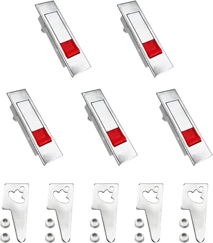 Vista 7 de Cerradura emergente de panel de gabinete eléctrico con botón para puerta, color negro con llaves (negro, llaves)