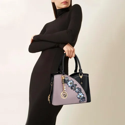 Vista 2 de KKXIU Monederos y bolsos de mano con triple compartimento para mujer, bolso de mano con asa superior
