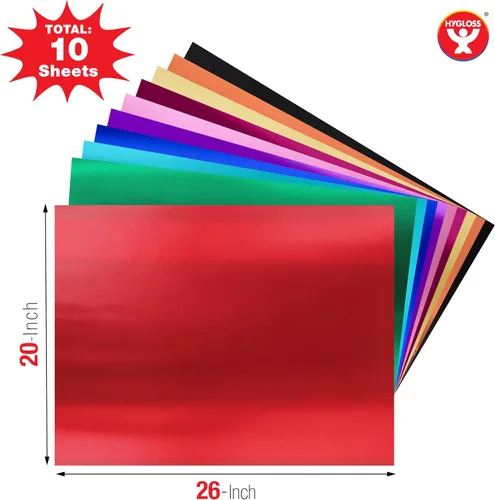 Vista 2 de Hygloss Products - Papel de aluminio metálico brillante, hojas de 20 x 26 pulgadas para artes, manualidades y envoltura de Navidad