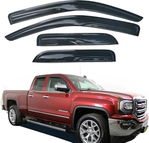 Vista 13 de Viseras laterales para ventana lateral, protectores de lluvia, deflectores de ventilación para Ford F150 Crew Cab 2015-2025, F250 F350 SuperDuty