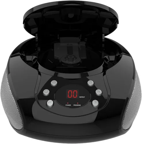 Vista 4 de PROSCAN Elite - Boombox portátil de CD con radio AM/FM (Negro)