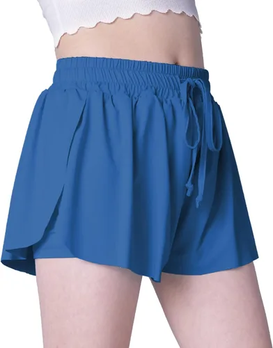 Vista 4 de Pantalones cortos fluidos con diseño de mariposa para niñas, pantalones cortos deportivos para niños pequeños y jóvenes con forro 2 en 1