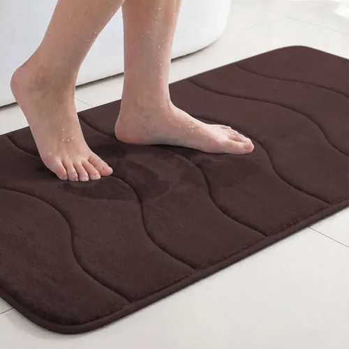 Vista 42 de Flamingo P Alfombra de Baño de Espuma Viscoelástica Tapetes de Baño Alfombra Antideslizante Absorbente de Agua para Ducha, 24x17 pulgadas, Verde Aqua