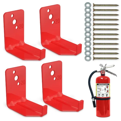 Vista 12 de Juego de 2 soportes de montaje para extintor de incendios, ganchos de montaje en pared resistentes de 2.36 x 1.57 x 2.36 pulgadas, tornillos