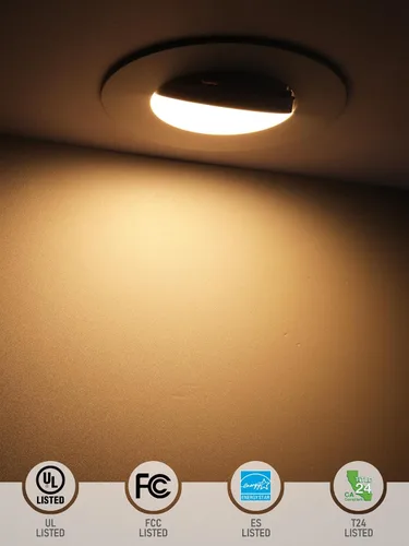 Vista 3 de TORCHSTAR Iluminación empotrable LED CRI90+ regulable 5CCT de 6 pulgadas, luces direccionales giratorias regulables, Downlight de techo ajustable