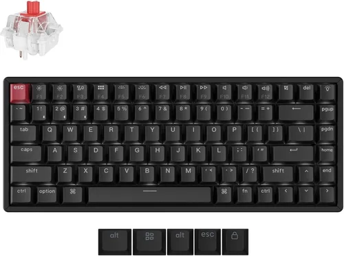 Vista 8 de Keychron K2 75% Layout QMK Teclado mecánico con opciones inalámbricas y con cable Interruptor Super Banana, marco de aluminio con retroiluminación