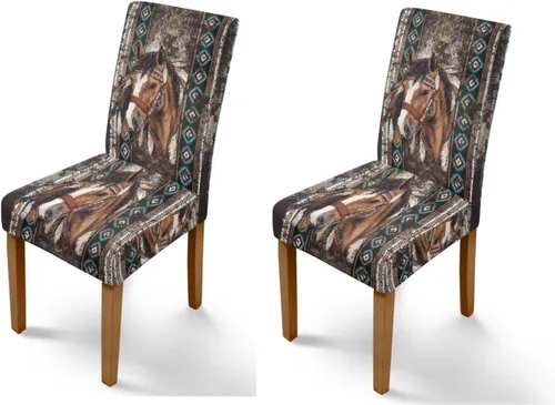 Vista 18 de Rnyleeg Juego de 1 fundas para sillas étnicas para sala de estar, sin brazos, estampado tribal azteca, elásticas, fundas protectoras para sillas