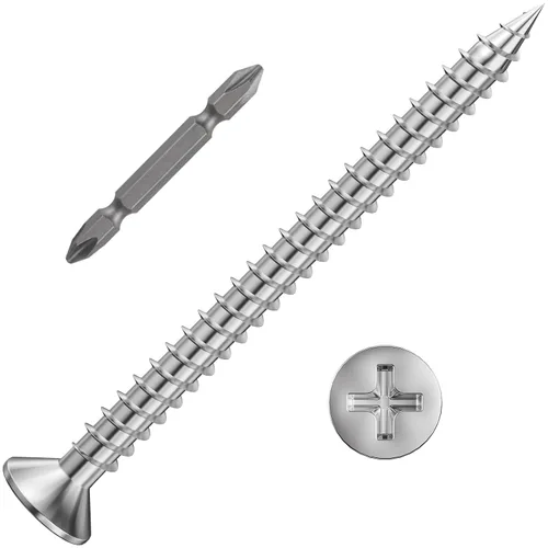 Vista 19 de Wensilon (1200 piezas) #4x1/2 Tornillo para madera negro de metal autorroscante de cabeza plana