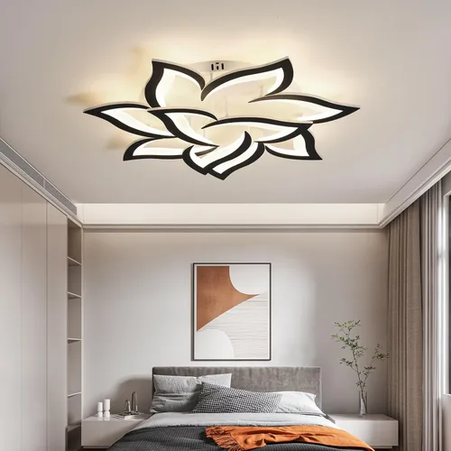 Vista 9 de JAYMP Lámpara de techo en forma de flor regulable moderna lámpara de techo con control remoto LED para dormitorio, sala de estar, comedor