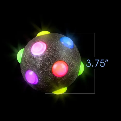 Vista 3 de ArtCreativity Bolas de discoteca iluminadas, juego de 2, bolas de goma para niños con luces LED intermitentes, luz para impacto, juguetes LED