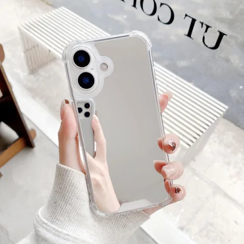 Vista 11 de Funda compatible con iPhone 11 con espejo con parachoques a prueba de golpes, parte trasera dura, delgada, cubierta protectora delgada para niñas