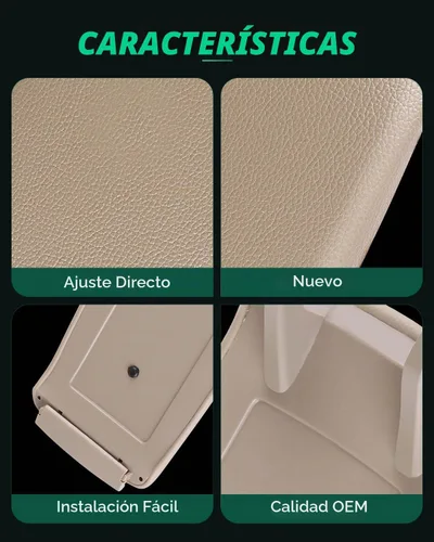 Vista 3 de SCITOO Cubierta de piel para consola central con reposabrazos, color beige, con base de repuesto para Audi A4 A6 S4 2000-2008