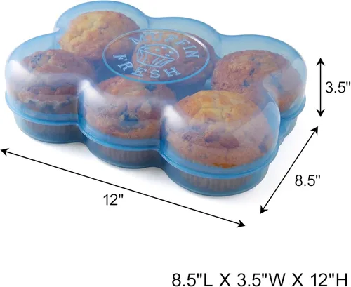 Vista 6 de Muffin Fresh - Contenedor de almacenamiento con tapa, 1 unidad, capacidad para 6
