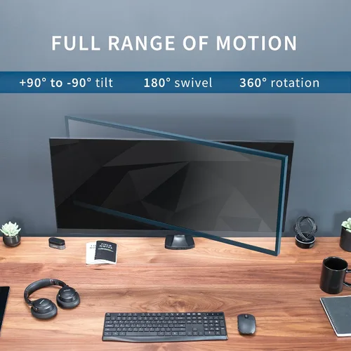 Vista 5 de VIVO Brazo de Monitor Individual de Aluminio Premium de Servicio Pesado para Monitor Ultraancho de hasta 40 pulgadas y 24 libras, Soporte de Montaje