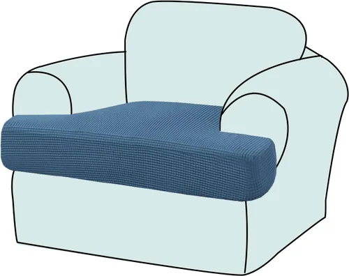 Vista 19 de Funda elástica para sillón con cojín en forma de T, funda de cojín individual para cojín de silla en forma de T, protector de tela jacquard gruesa
